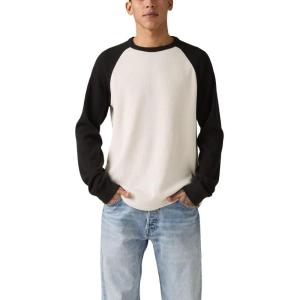 Levi’s Men’s Thermal Raglan Crewneck((New) Jet Black)