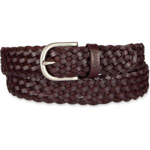 Levi’s Women’s Fully Adjustable Casual Leather Braided Belt for Jeans and Dresses(Burgundy)