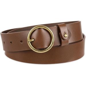 Levi’s Women’s Genuine Leather Casual Jean Round Buckle Belt(Tan Circular)