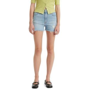 Levi’s Women’s High Rise Shorts(Medium Indigo Destructed)