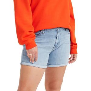 Levi’s Women’s Mid Length Shorts, Soft Clean White, 32(Oahu Clouds)