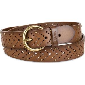 Levi’s Women’s Multi-Perforate Fully Adjustable Casual Belt for Jeans, Trousers and Dresses(Tan)
