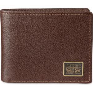 Levi’s mens Classic Bifold Passcase Wallet With Multiple Card Slots and Id Window Brown Western(Brown Ornament)