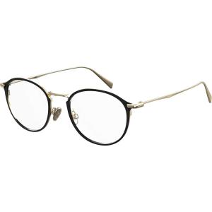 Levi’s mens LV 5001 Oval Prescription Eyeglass Frames(Matte Black Gold)