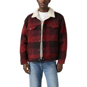 Levi’s mens Relaxed Fit Trucker(Laredo Plaid Decadent Chocolate (Non Stretch))