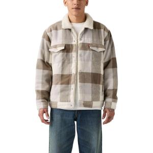 Levi’s mens Relaxed Fit Trucker(Laredo Plaid Drizzle (Non Stretch))