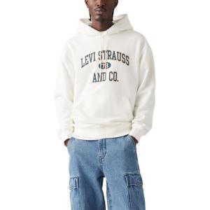 Levi’s mens Relaxed Graphic Hoodie (Also Available in Big & Tall)(Egret)