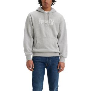 Levi’s mens Relaxed Graphic Hoodie (Also Available in Big & Tall)(Expression Poster Logo Midtone Heather Grey)