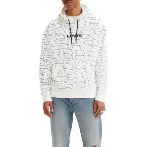 Levi’s mens Relaxed Graphic Hoodie (Also Available in Big & Tall)((New) Levi Aop White+ Graphic)