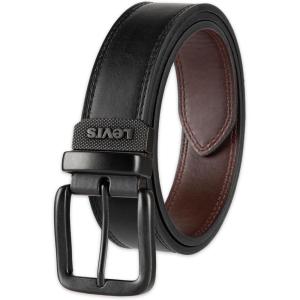 Levi’s mens Reversible Casual Jeans Belt(Black/Dark Brown)
