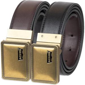 Levi’s mens Reversible Casual Jeans Belt(Brown/Black Plaque)