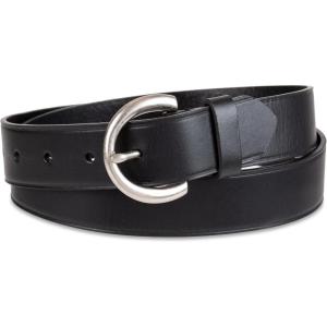 Womens Round Cut Edge Logo Loop Jean Belt(Black Rivet)