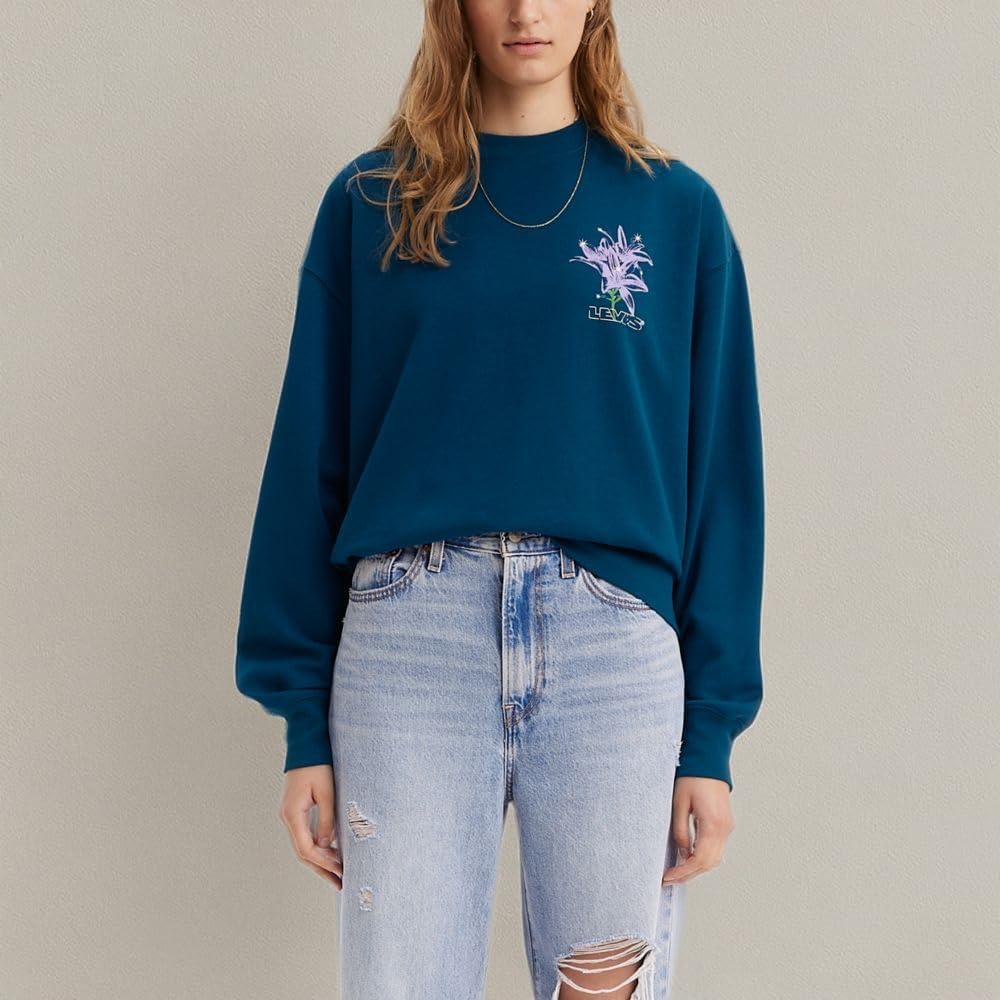 imageLevis Womens Graphic Standard Crewneck SweatshirtLily Sparkle Logo Gibralter Sea