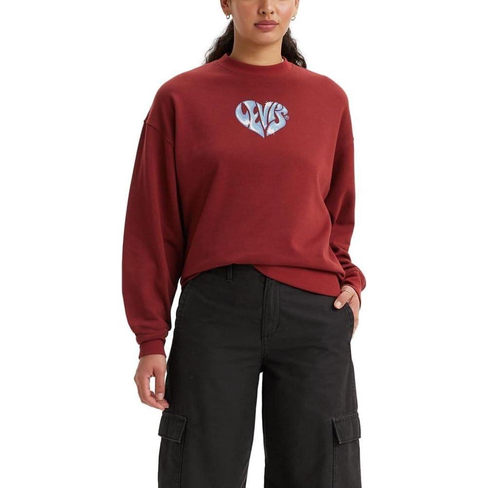 imageLevis Womens Graphic Standard Crewneck SweatshirtHeart Sparkle Syrah