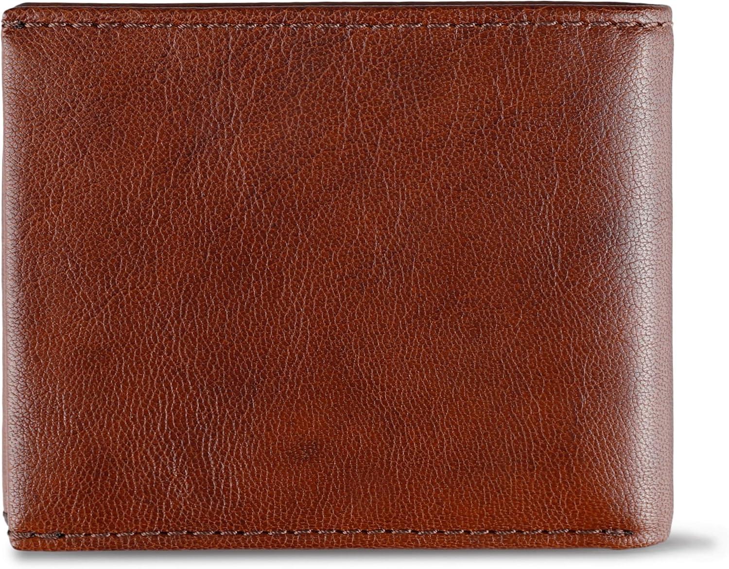 imageLevis mens Classic Bifold Passcase Wallet With Multiple Card Slots and Id Window Black OrnamentBrown Traveler