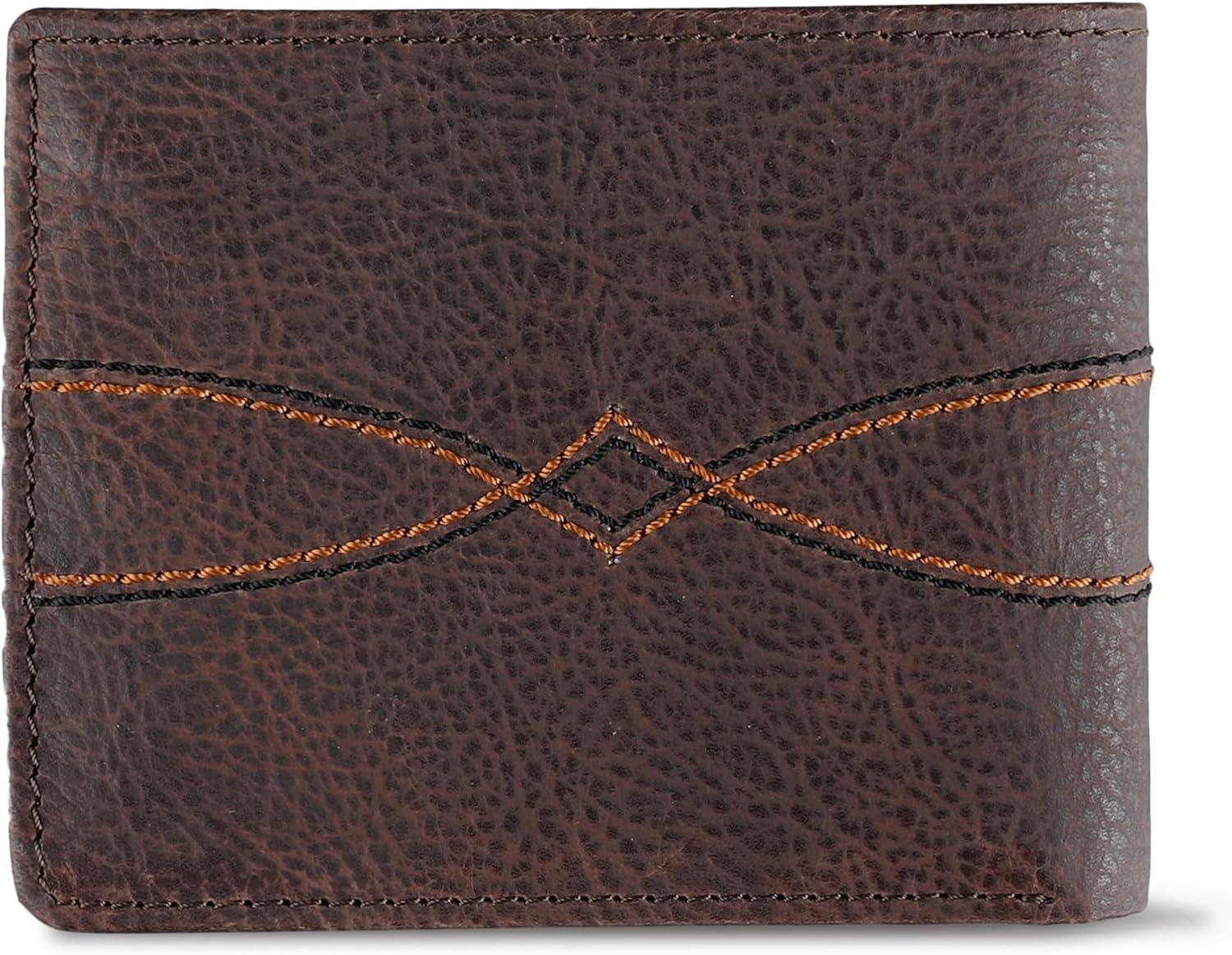 imageLevis mens Classic Bifold Passcase Wallet With Multiple Card Slots and Id Window Black OrnamentBrown Western