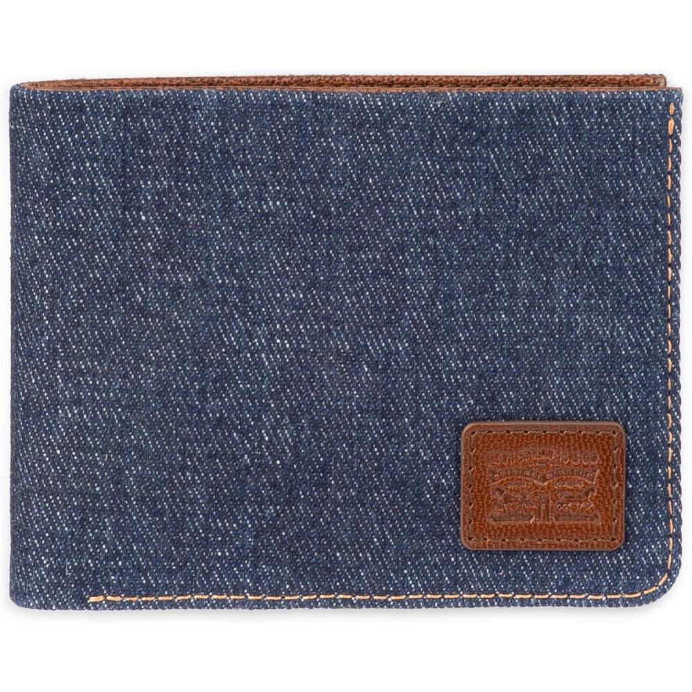 imageLevis mens Classic Bifold Passcase Wallet With Multiple Card Slots and Id Window Black OrnamentIndigo