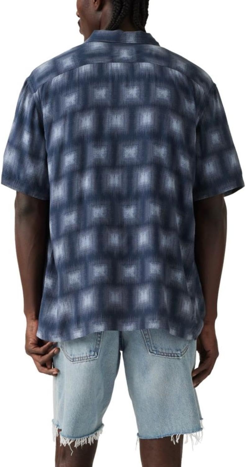 imageLevis Mens Short Sleeve Classic Camper ShirtNew Jude Textured Geo Dress Blues