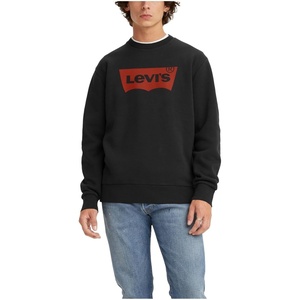Levi’s mens Graphic Crewneck Sweatshirt(Jet Black Fleece)